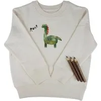 MelaDi Meladi Kinder Sweater aus Biobaumwolle - Dino auf Natural Raw – Produktbild 1 von 1