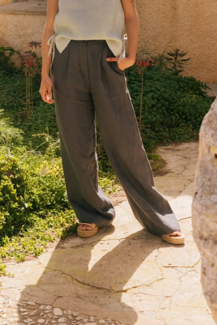 AmourLinen AmourLinen Damen vegan Hose Lydia Anthrazit, Dunkelgrau, – Produktbild 2 von 2