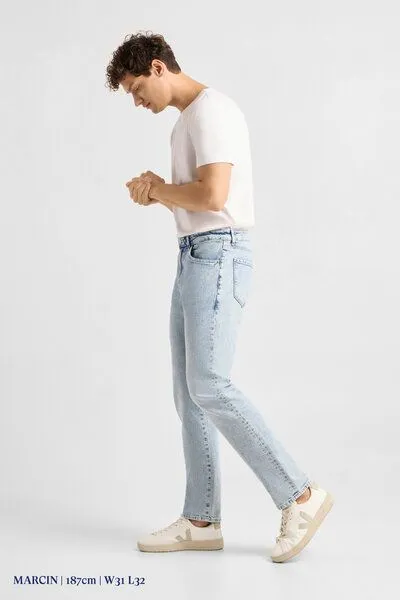 DAWN Herren Jeans DUSK Regular Straight DAWN Bio-Baumwolle, Bright blue, – Produktbild 4 von 6