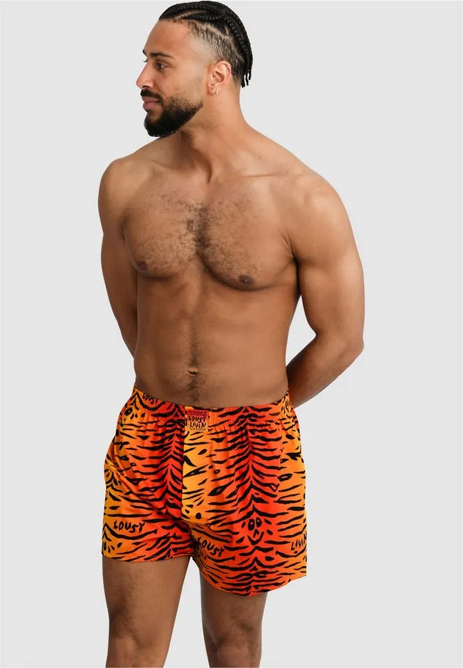 Lousy Livin Lousy Livin Boxershorts Tiger mit lockerem Schnitt, Blau|orange, – Produktbild 1 von 5