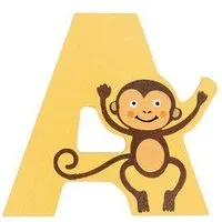 El Puente El Puente Holzbuchstabe A "Affe" | Fair Trade & Handmade aus Sri Lanka – Produktbild 1 von 1