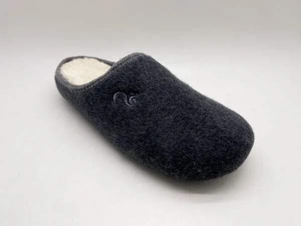 thies Veganer Hausschuh "thies ® Organic Slipper", aus superweicher Bio-Baumwolle, Dark grey (grau), – Produktbild 2 von 4