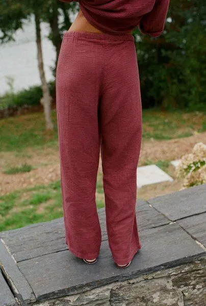 Nénés Nénés Pyjama-Hose aus Baumwollgaze – Axelle, Pflaume, – Produktbild 3 von 4