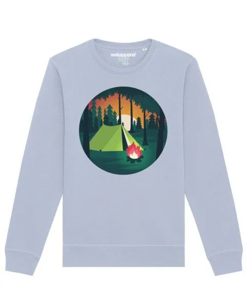 watapparel watapparel Sweatshirt Unisex Zelten, Serene blue, – Produktbild 1 von 4