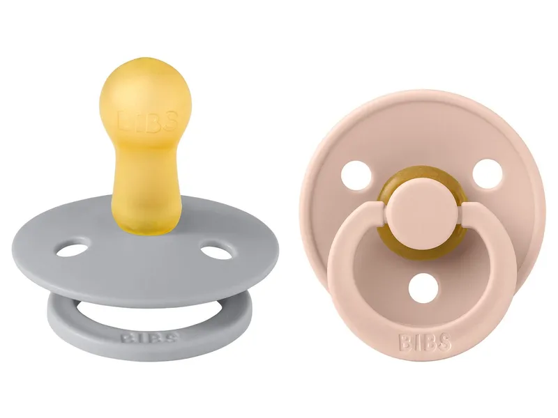 BIBS BIBS Schnuller Naturlatex Colour 2er Pack kirschförmig 0-6 Monate, Rosa, grau, – Produktbild 1 von 2