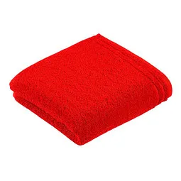VOSSEN VOSSEN Badetuch Calypso Feeling, Walkfrottee (1-St), mit schmaler Bordüre aus 100% Baumwolle, Vegan, einfarbig, Rot, – Produktbild 7 von 7