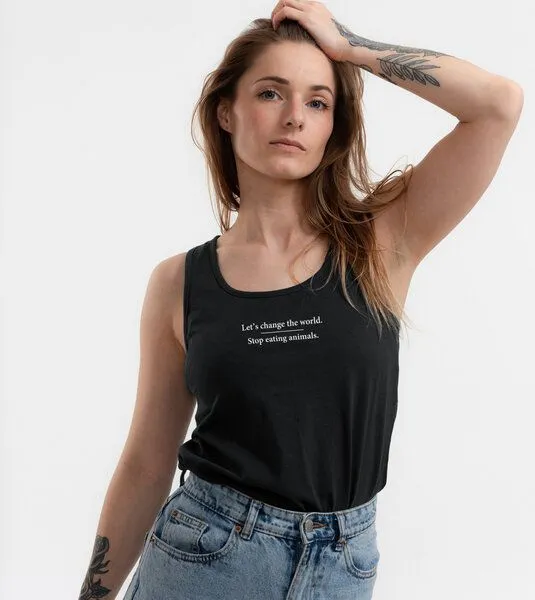 Gary Mash GARY MASH Tanktop Alex Let’s change the world aus Bio-Baumwolle, Schwarz, – Produktbild 2 von 4