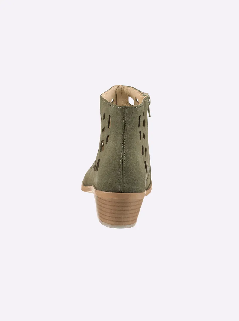 heine Kurzstiefelette, Khaki, – Produktbild 2 von 3