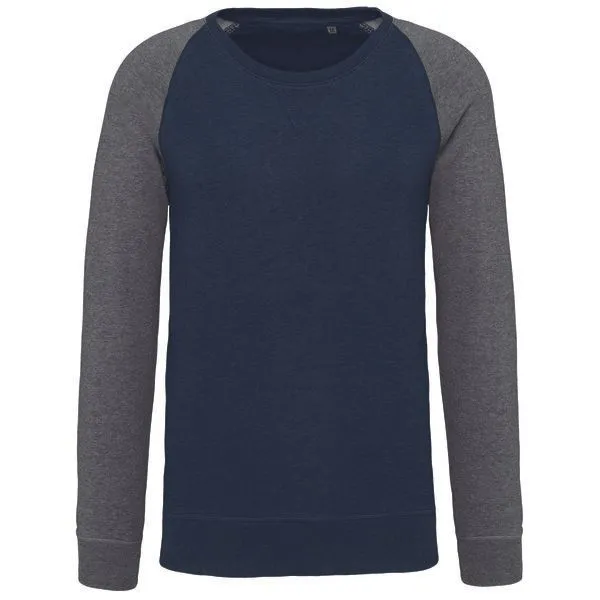 Greenspired Greenspired Zweifarbiges Raglan Sweatshirt French Terry BIO, Navy- melange grau, – Produktbild 1 von 1