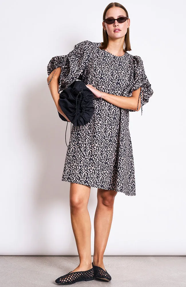 JAN N JUNE JAN 'N JUNE Damen vegan Minikleid Malus Leo, Schwarz, – Produktbild 1 von 2