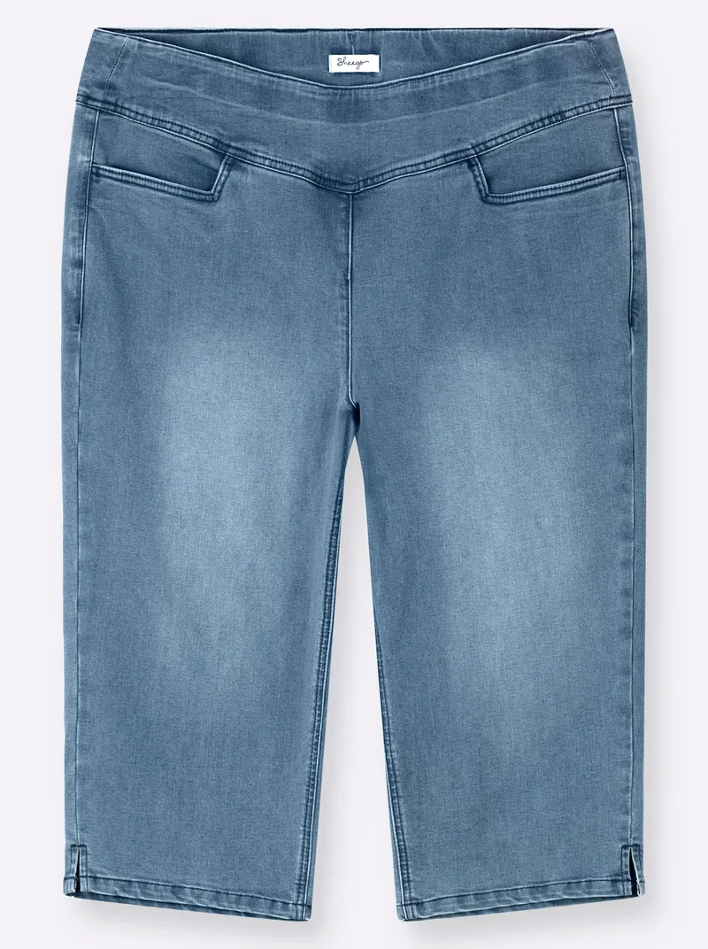 sheego Caprijeans blue-bleached, Blue-bleached, – Produktbild 1 von 2
