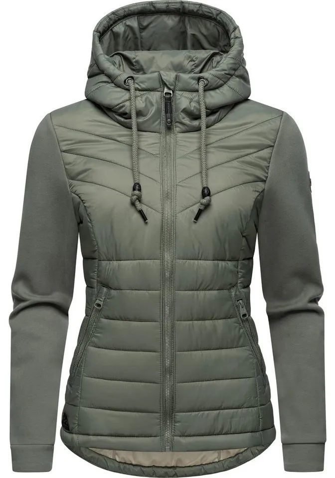 ragwear ragwear Outdoorjacke Sandrra Steppjacke aus modernem Materialmix mit Kapuze, Grün, – Produktbild 2 von 5