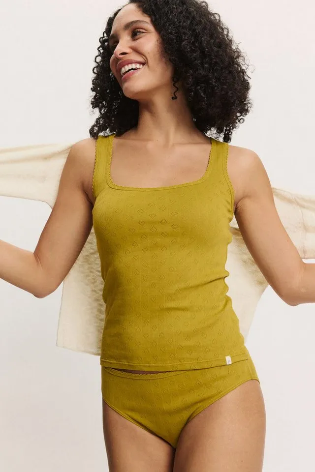 Tranquillo Tranquillo Shirttop Ajour-Top Rosaa aus Bio-Baumwolle Herzchen-Ajour-Muster, Grün, – Produktbild 4 von 5