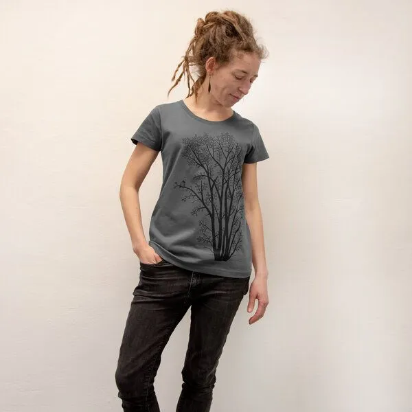 Cmig Cmig Erle mit Elster T-Shirt Damen, Anthracite, – Produktbild 4 von 4