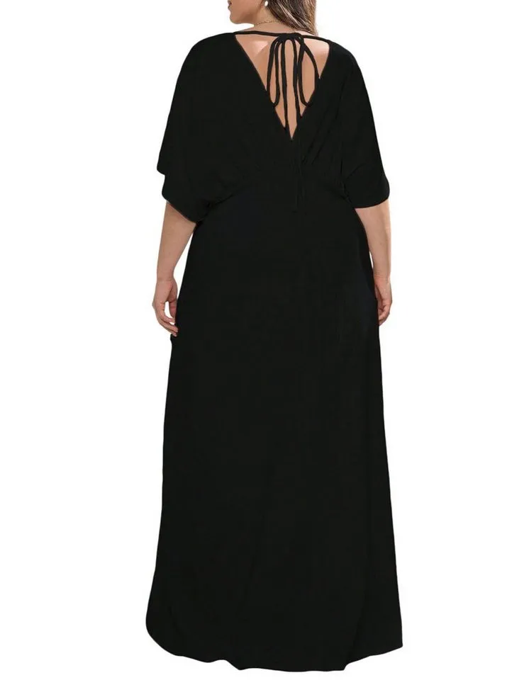ocoza Maxikleid Pimiento Maxikleid, Schwarz, – Produktbild 3 von 3