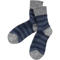 hirsch natur Kinder Socken Bio-Schurwolle grau-marine-geringelt Gr.18-20 – Produktbild 1 von 1