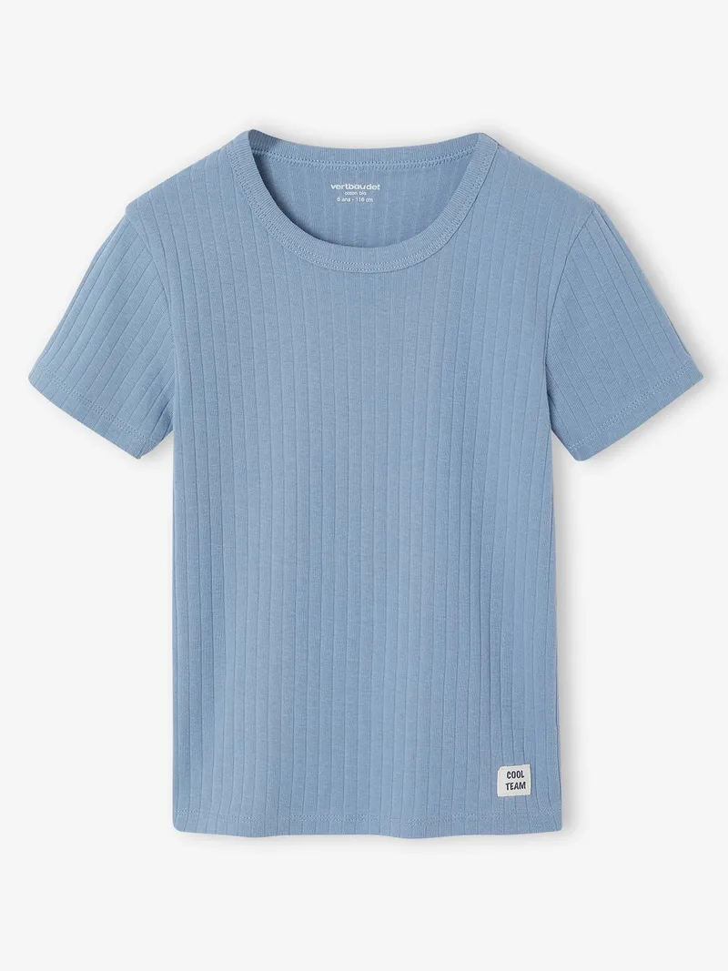 Vertbaudet 3er-Pack T-Shirts aus Rippjersey Jungen, Himmelblau, – Produktbild 2 von 4