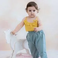 OrganicEra OrganicEra Bio-Hanf-Baby-Bodysuit mit Rüschen, Senf, – Produktbild 1 von 1