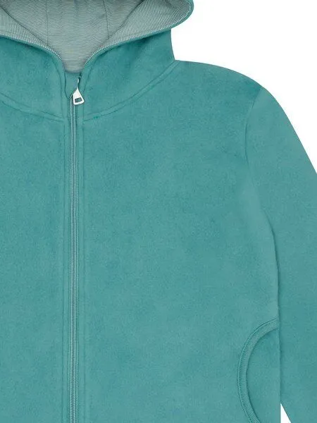 loud + proud loud + proud Kinder Jacke aus Baumwoll-Fleece, GOTS-zertifiziert, Oregano(grün), – Produktbild 3 von 3