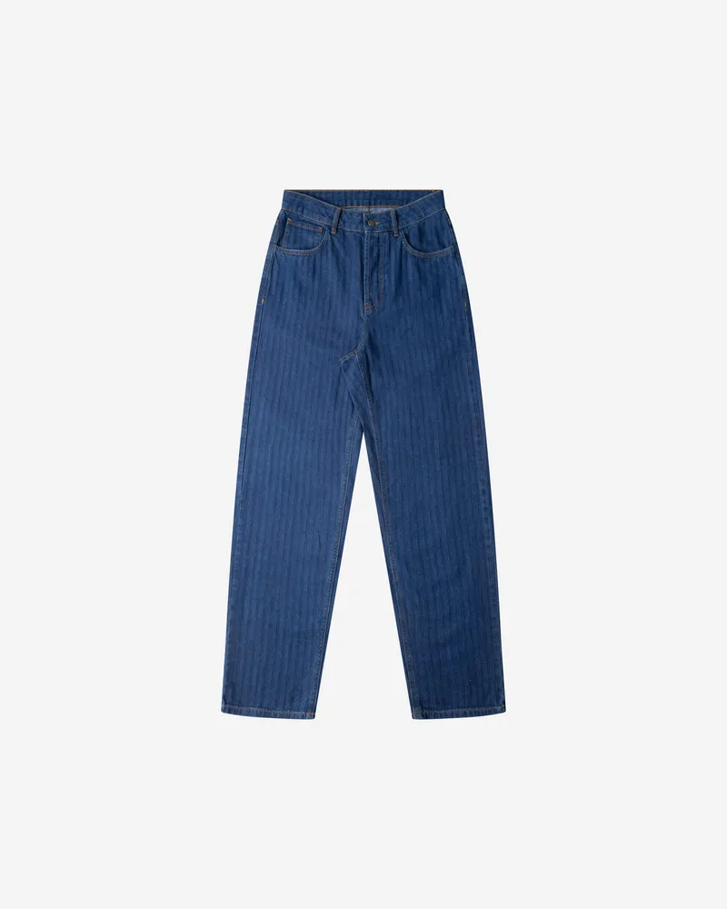 MATONA MATONA Herren vegan Jeans Schmal Zulaufend Denim Fischgrätenmuster, Blau, – Produktbild 1 von 2
