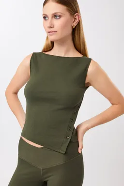 mandala MANDALA Damen vegan Top Side Button Leaf – Produktbild 1 von 1
