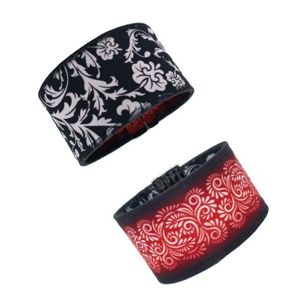Seegarn Seegarn Wende-Armband 4cm, Ornament (rot) / blumen (schwarz), – Produktbild 1 von 2