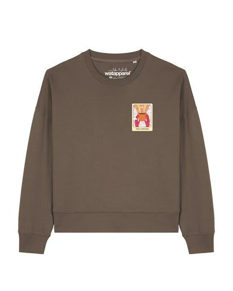 watapparel watapparel Sweatshirt Frauen Tarot The Coffee, Mocha, – Produktbild 1 von 2