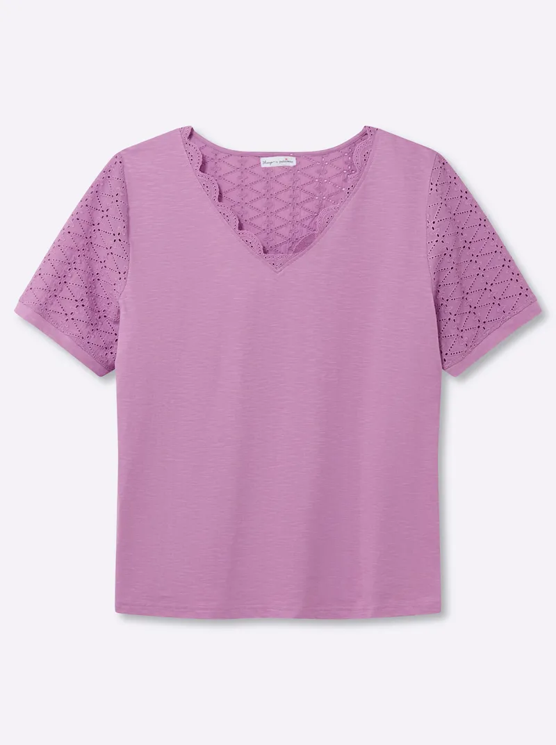 sheego by Joe Browns V-Shirt orchidee, Orchidee, – Produktbild 1 von 2