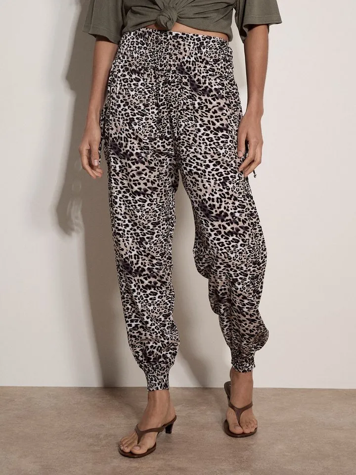 Apricot Apricot Jogger Pants Relaxhose mit Animalprint, Beige, – Produktbild 1 von 5