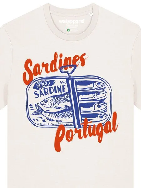 watapparel watapparel T-Shirt Unisex Sardines Portugal, Off white, – Produktbild 3 von 4