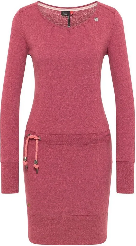 ragwear ragwear Jerseykleid ALEXA mit Kordelzug und kontrastigen Zierperlen-Besatz, Rosa, – Produktbild 2 von 5