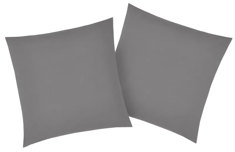 OTTO home Kissenbezüge Luisa, Renforcé, 2er-Set, 100% Baumwolle, atmungsaktiv, (2 Stück), 100% Baumwolle, mit Reißverschluss, atmungsaktiv, uni, Grau, – Produktbild 3 von 7