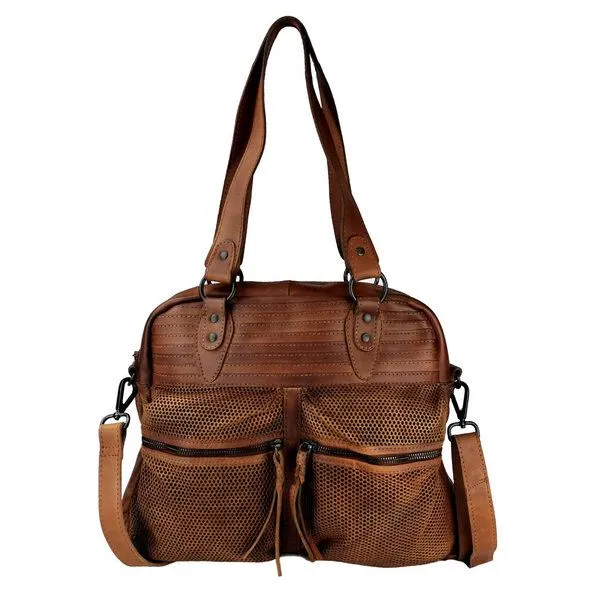 manbefair manbefair Shopper Henrietta Leder, Rot-braun, – Produktbild 3 von 4
