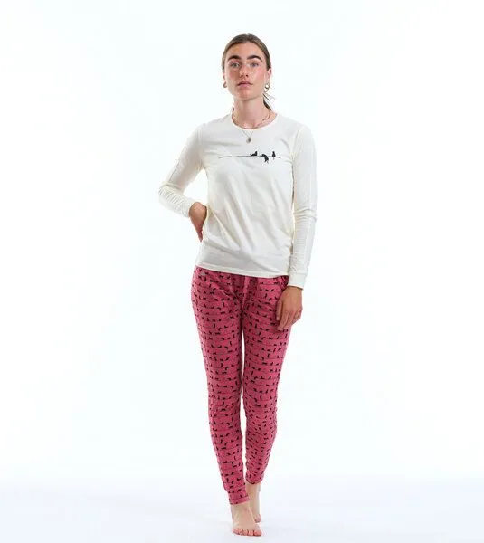 Gary Mash GARY MASH Pyjama Mary aus TENCEL Lyocell Mix, Katzen (rosa), – Produktbild 1 von 4