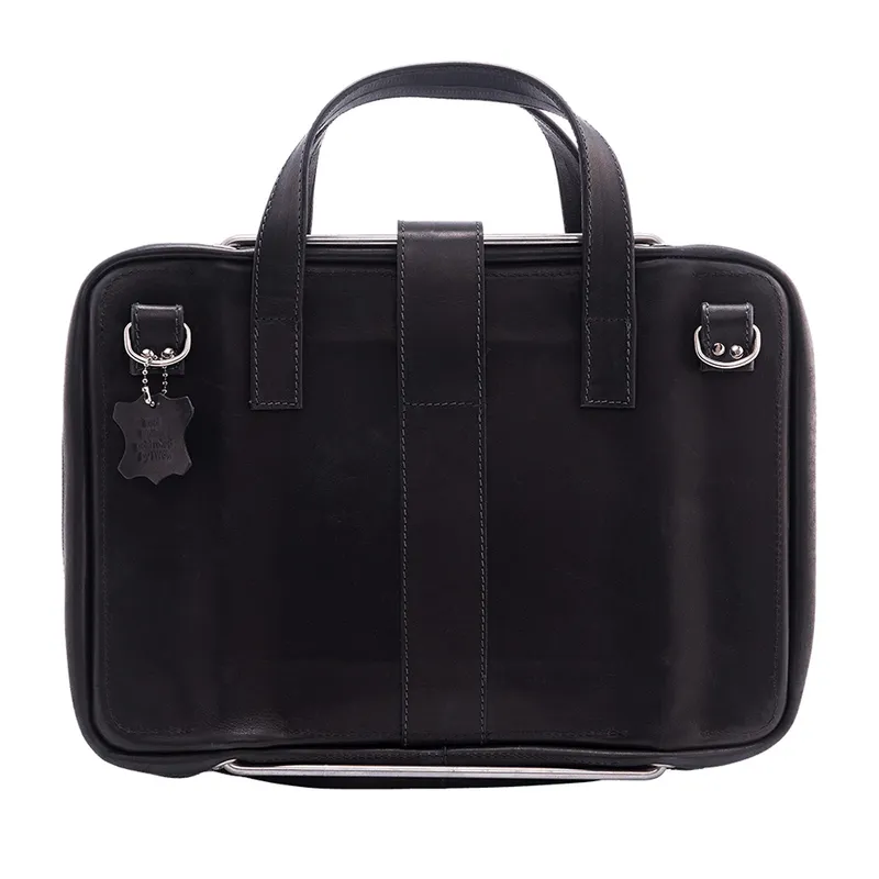 R-Go Tools R-Go Tools Laptoptasche R-Go Viva, Vollnarbenleder, mit integriertem Laptop-Ständer, Schulterriemen, Schwarz, – Produktbild 1 von 3