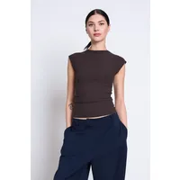 JAN N JUNE JAN 'N JUNE Damen vegan T-Shirt Rib Apis Mud – Produktbild 1 von 1