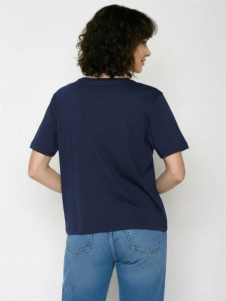 GreenBomb GREENBOMB Basic Nova - Kastiges T-Shirt aus Bio-Baumwolle / GOTS / Fair & Vegan, Blau (marineblau), – Produktbild 4 von 4