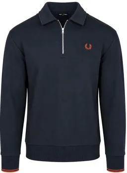 Fred Perry Fred Perry Langarm-Poloshirt Half Zip Navy - Größe L – Produktbild 1 von 1