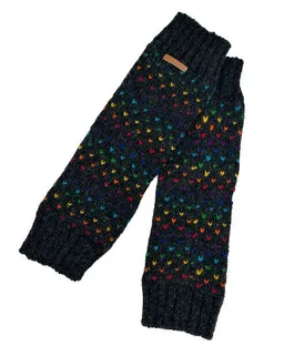 short'n'pietz short'n'pietz Schurwollbeinstulpen anthrazit mit bunten Farbtupfern – Produktbild 1 von 1