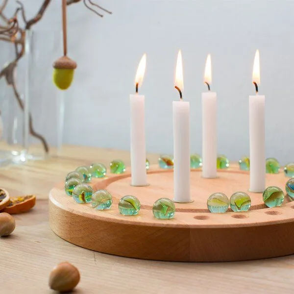 klotzaufklotz klotzaufklotz Adventskalender und Adventskranz mit Baumkerzen, Transparent, – Produktbild 6 von 8