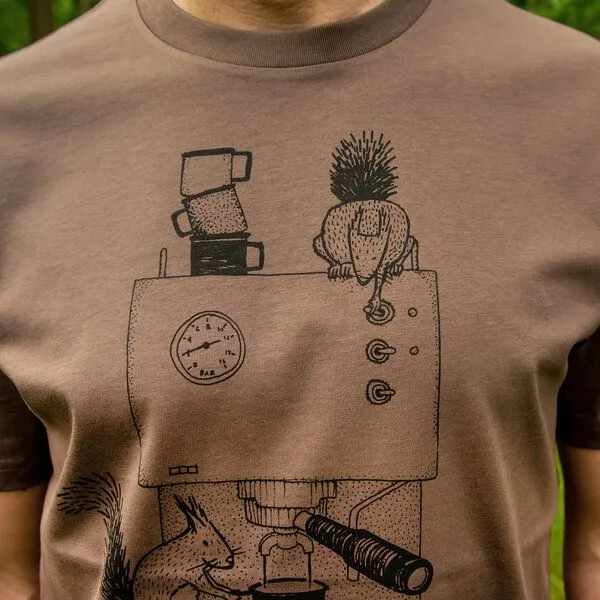 Cmig Cmig Kaffee-Hörnchen T-Shirt für Kaffeeliebhaber, Mocha (braun), – Produktbild 2 von 4
