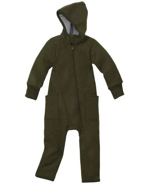 Disana Disana Baby Walk Zipp Overall kbT-Merinowolle, Olive, – Produktbild 1 von 4