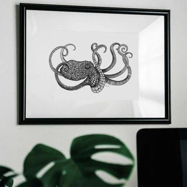 LIGARTI Kunstdruck »Oktopus« von LIGARTI | A4, A3 oder A2 | Wandbild | Poster | Kunst – Produktbild 3 von 4
