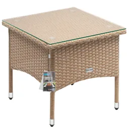 Casaria® Polyrattan Beistelltisch Grau-Beige 50x50x45cm – Produktbild 1 von 1