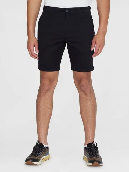 KnowledgeCotton Apparel KnowledgeCotton Apparel Shorts - CHUCK regular chino poplin shorts, Schwarz (black jet), – Produktbild 1 von 3