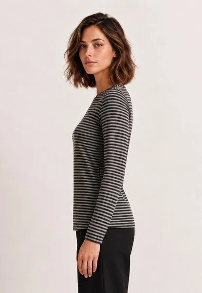 LANA Organic LANA Organic Bio Langarmshirt, Modell Iblis, Schwarz - pepper, – Produktbild 3 von 4
