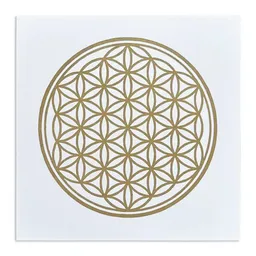 Veskor Cassiopeia Veskor Cassiopeia BLUME DES LEBENS I | Goldener Heilige Geometrie Linoldruck | 20 × 20 cm – Produktbild 1 von 1