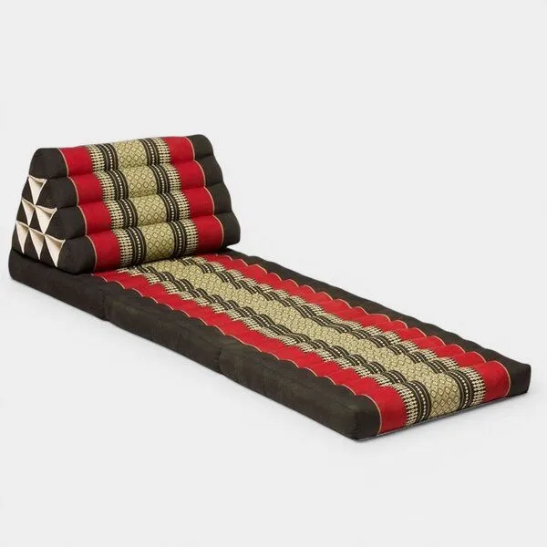 Der Lindwurm Der Lindwurm Thai Yogamatte- Dreieckskissen mit Kapokfüllung, Rot/schwarz, – Produktbild 1 von 2