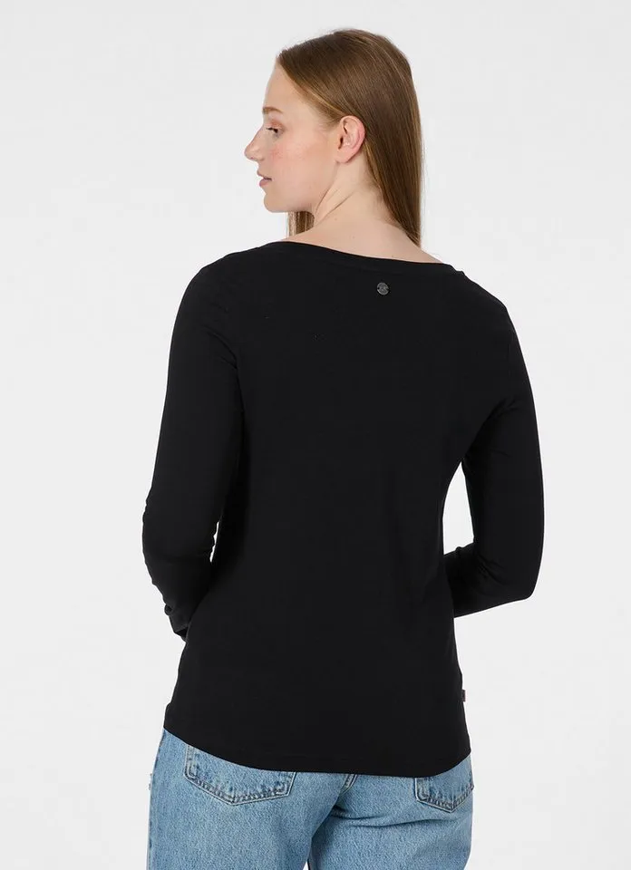 ragwear ragwear Langarmshirt FLLORAH LONG GOTS Bestseller aus Single Jersey mit softem Finish und Knöpfen, Schwarz, – Produktbild 4 von 5