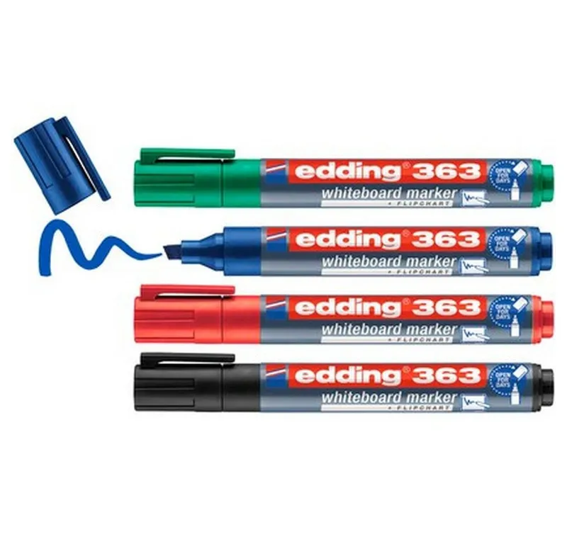 Edding 4er Set edding Whiteboardmarker "363" Keilspitze, farbig sortiert – Produktbild 5 von 5